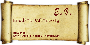 Erdős Vászoly névjegykártya